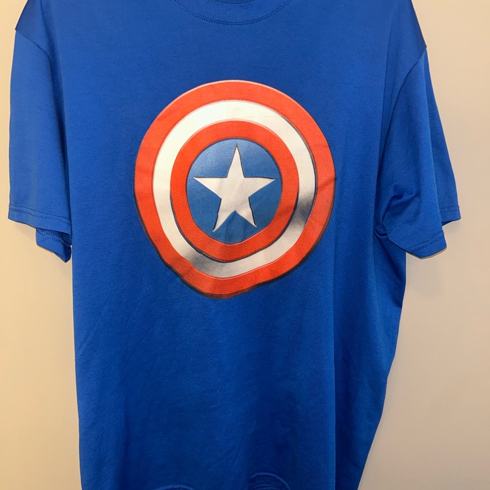 Marvel Blue T-Shirt with Captain America Shield